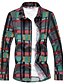 cheap Men&#039;s Shirts-Men&#039;s Daily Going out Work Street chic Plus Size Cotton Shirt - Plaid Red / Long Sleeve / Spring / Fall