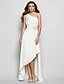 cheap Evening Dresses-Sheath / Column Elegant Dress Wedding Guest Cocktail Party Asymmetrical Sleeveless One Shoulder Bridesmaid Dress Chiffon with Beading Slit Appliques 2023