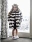 Χαμηλού Κόστους Πανωφόρια-Κοριτσίστικα Ριγέ Μακρυμάνικο Μακρύ Ψεύτικη Γούνα Μπουφάν &amp; Παλτό