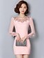 cheap Women&#039;s Dresses-Women&#039;s Plus Size Street chic Sheath Dress - Color Block Lace