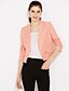 cheap Women&#039;s Blazer&amp;Suits-Women&#039;s Blazer Solid Colored 3/4 Length Sleeve Coat Fall Spring Daily Short Jacket Yellow / V Neck / Work / Cotton