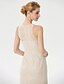 cheap Mother of the Bride Dresses-Sheath / Column Mother of the Bride Dress Elegant See Through Illusion Neck Floor Length Lace Sleeveless with Crystals Beading 2021