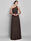 cheap Prom Dresses-Sheath / Column Elegant Dress Prom Floor Length Sleeveless One Shoulder Chiffon Backless with Ruched Beading 2022 / Open Back