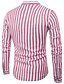 cheap Men&#039;s Casual Shirts-Men&#039;s Shirt Striped Standing Collar Black Red Long Sleeve Going out Work Tops Cotton / Fall