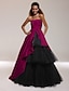 billiga Special Occasion Dresses-Ball Gown Celebrity Style Inspired by Venice Film Festival Open Back Quinceanera Formal Evening Dress Strapless Straight Neckline Sleeveless Floor Length Satin Tulle with Side Draping 2021