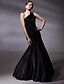 cheap Evening Dresses-Mermaid / Trumpet Elegant Dress Prom Formal Evening Floor Length Sleeveless One Shoulder Taffeta with Side Draping 2024