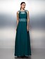 cheap Special Occasion Dresses-A-Line Cut Out Furcal Prom Formal Evening Dress Jewel Neck Sleeveless Floor Length Chiffon with Sash / Ribbon Beading Draping