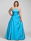 Χαμηλού Κόστους Plus Size Φορέματα-Βραδινή τουαλέτα Μεγάλο Μέγεθος Φόρεμα Χοροεσπερίδα Επίσημο Βραδινό Μακρύ Αμάνικο Στράπλες Ταφτάς με Χάντρες Διακοσμητικά Επιράμματα 2024