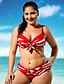 abordables Maillots de bain grande taille-Femme Push-Up Bohème Licou Noir Rouge Bleu Bikinis Maillots de Bain Maillot de bain - Rayé Noir