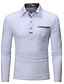 cheap Men&#039;s Casual T-shirts-Men&#039;s T shirt Tee Solid Colored Shirt Collar White Black Dark Gray Long Sleeve Plus Size Daily Tops Cotton / Fall