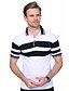 preiswerte Polo-Shirts für Herren-Herrn Übergrössen Gestreift Polo - Baumwolle Freizeit Alltag Hemdkragen Weiß / Marineblau / Sommer / Kurzarm