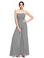 cheap Special Occasion Dresses-Jumpsuits Sheath / Column Open Back Dress Prom Floor Length Sleeveless Strapless Chiffon with Ruched Draping 2022