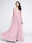 cheap Special Occasion Dresses-A-Line Open Back Dress Formal Evening Floor Length Sleeveless V Neck Tulle V Back with Appliques 2022