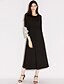 cheap Women&#039;s Dresses-Women&#039;s Little Black / Swing Dress - Patchwork Lace Maxi