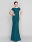 preiswerte Kleider für besondere Anlässe-Trompete / Meerjungfrau Vintage inspiriert Kleid Abiball Pinsel Schleppe Ärmellos Illusionsausschnitt Spitze mit Perlenstickerei 2022
