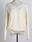 billiga Damtröjor-Women&#039;s Long Sleeves Cotton Pullover - Solid Colored V Neck