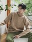 cheap Men&#039;s Sweaters &amp; Cardigans-Men&#039;s Daily Solid Colored / Color Block Long Sleeve Short Pullover, Turtleneck Spring / Fall Wool Light Brown / Khaki / Light gray L / XL / XXL