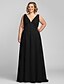 cheap Evening Dresses-A-Line Elegant Dress Prom Floor Length Sleeveless V Neck Chiffon V Back with Ruched Beading 2022 / Formal Evening