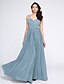 cheap Special Occasion Dresses-A-Line Open Back Dress Formal Evening Floor Length Sleeveless V Neck Tulle V Back with Appliques 2022