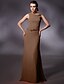 cheap Evening Dresses-Sheath / Column Elegant Dress Prom Formal Evening Floor Length Sleeveless Cowl Neck Chiffon with Sash / Ribbon Crystals 2024