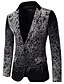 voordelige Trenchcoat voor heren-Heren Dagelijks Street chic / Verfijnd Lente / Herfst Normaal Blazer, Effen Wijde col Lange mouw PU / Polyester / Nylon Print Zwart XL / XXL / XXXL / Slank