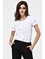cheap Plus Size Tops-Women&#039;s Shirt Solid Colored Plus Size Round Neck Daily Weekend Ruffle Short Sleeve Regular Fit Tops White