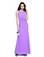 cheap Special Occasion Dresses-Sheath / Column Jewel Neck Floor Length Chiffon Sparkle &amp; Shine Formal Evening Dress with Beading / Ruched by TS Couture®