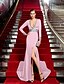 Χαμηλού Κόστους Βραδινά Φορέματα-Ίσια Γραμμή Στυλ Διασήμων Επίσημο Βραδινό Φόρεμα Βυθίζοντας το λαιμό Μακρυμάνικο Ουρά Ζέρσεϊ με Κρυστάλλινη λεπτομέρεια 2022