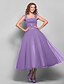 cheap Special Occasion Dresses-Ball Gown Elegant Dress Homecoming Tea Length Sleeveless Square Neck Tulle with Ruched Draping 2022