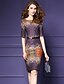 cheap Women&#039;s Dresses-Women&#039;s Plus Size Going out Street chic Cotton Bodycon Dress - Geometric Print / Fall / Slim