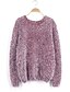 cheap Women&#039;s Sweaters-Women&#039;s Daily / Going out Solid Colored Long Sleeve Regular Pullover, Round Neck Fall Mohair Purple / Light Blue One-Size