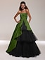 billiga Special Occasion Dresses-Ball Gown Celebrity Style Inspired by Venice Film Festival Open Back Quinceanera Formal Evening Dress Strapless Straight Neckline Sleeveless Floor Length Satin Tulle with Side Draping 2021