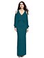 cheap Special Occasion Dresses-Sheath / Column Elegant Dress Formal Evening Floor Length Long Sleeve V Neck Chiffon with Beading 2022