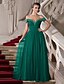 cheap Special Occasion Dresses-A-Line Classic &amp; Timeless Dress Prom Floor Length Short Sleeve Off Shoulder Chiffon with Ruched Beading 2022