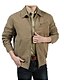 cheap Men&#039;s Jackets &amp; Coats-Men&#039;s Daily Simple / Casual Spring / Fall Short Denim Jacket, Solid Colored Peaked Lapel Long Sleeve Cotton / Others Camel / Army Green XL / XXL / XXXL