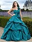 preiswerte Kleider für besondere Anlässe-Ballkleid Elegant Kleid Quinceanera Formeller Abend Bodenlanger Rock Ärmellos Ein-Schulter Taft mit Geraffter Rock Applikationen 2024