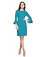preiswerte Kleider für besondere Anlässe-Eng anliegend Schmuck Knie-Länge Stretch Chiffon Kleid mit Plissee durch TS Couture®