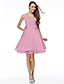 cheap Cocktail Dresses-Ball Gown Cute Holiday Cocktail Party Prom Dress Sweetheart Neckline Sleeveless Knee Length Satin with Buttons Flower 2021