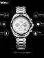 cheap Steel Band Watches-SINOBI Men&#039;s Sport Watch Wrist Watch Quartz Luxury Calendar / date / day Chronograph Shock Resistant Analog White / Silver / Metal