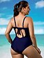 cheap One-piece swimsuits-Women&#039;s Boho Halter Neck Fuchsia Green One-piece Swimwear Swimsuit - Floral Fuchsia