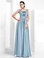 cheap Evening Dresses-Sheath / Column Elegant Prom Formal Evening Dress Square Neck Sleeveless Floor Length Chiffon with Beading 2022