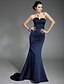 cheap Special Occasion Dresses-Mermaid / Trumpet Strapless Sweep / Brush Train Satin Open Back / Celebrity Style Formal Evening Dress with Beading by TS Couture®