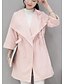 cheap Women&#039;s Coats &amp; Trench Coats-Women&#039;s Daily Fall / Winter Plus Size Long Coat, Solid Colored Shawl Lapel Long Sleeve Polyester / Others Classic Style Blushing Pink / Fuchsia / Red / Loose