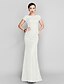 cheap Special Occasion Dresses-Mermaid / Trumpet Vintage Inspired Dress Prom Sweep / Brush Train Sleeveless Illusion Neck Lace with Beading 2022