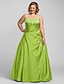 cheap Plus Size Dresses-Ball Gown Plus Size Dress Prom Formal Evening Floor Length Sleeveless Strapless Taffeta with Beading Appliques 2024