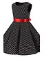cheap Dresses-Little Girls&#039; Dress Polka Dot Black Cotton Sleeveless Bow Dresses All Seasons