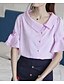 cheap Women&#039;s Two Piece Sets-Women&#039;s Daily Casual Spring Shirt Skirt Suits,Striped Shirt Collar Half Sleeves Others