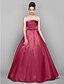 preiswerte Ballkleid-Ballkleid Elegant Kleid Quinceanera Abiball Boden-Länge Ärmellos Trägerlos Satin mit Schleife(n)