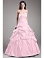 Χαμηλού Κόστους Βραδινά Φορέματα-Βραδινή τουαλέτα Κομψό Κουινσανέρα Επίσημο Βραδινό Φόρεμα Καρδιά Αμάνικο Μακρύ Ταφτάς με Φούστα με πιασίματα Κρυστάλλινη λεπτομέρεια 2021