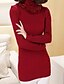 cheap Women&#039;s Sweaters-Women&#039;s Daily / Going out Casual Solid Colored Long Sleeve Slim Regular Pullover, Turtleneck Spring / Fall Wool Black / Red One-Size